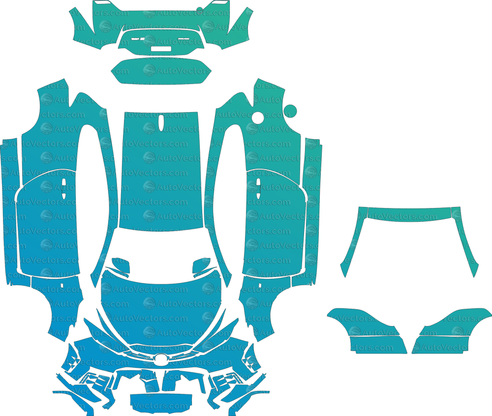 Toyota GR Yaris XP21 (From 2024) Hatchback pre-cut PPF vector template download