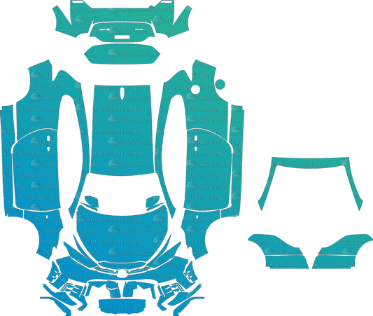 Toyota GR Yaris XP21 (From 2024) Hatchback pre-cut PPF vector template download