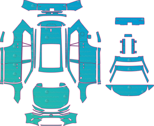 Toyota Grand Highlander Hybrid Nightshade (From 2026) SUV pre-cut PPF pattern layout