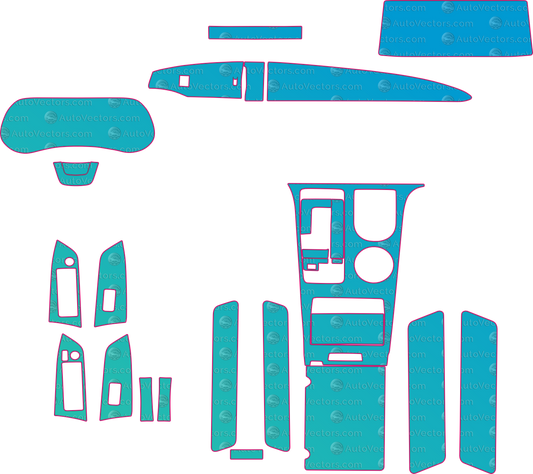 Toyota Granvia Base (From 2022) Interior – interior pre-cut PPF pattern templates, instant digital download vector cut files (CDR, AI, PDF, SVG)