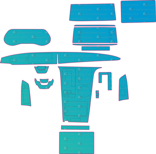 Toyota Greyvia (From 2022) Interior – interior pre-cut PPF pattern templates, instant digital download vector cut files (CDR, AI, PDF, SVG)
