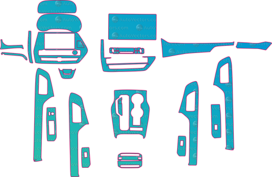 Toyota Highlander V2 (From 2026) SUV Interior – interior pre-cut PPF pattern templates, instant digital download vector cut files (CDR, AI, PDF, SVG)