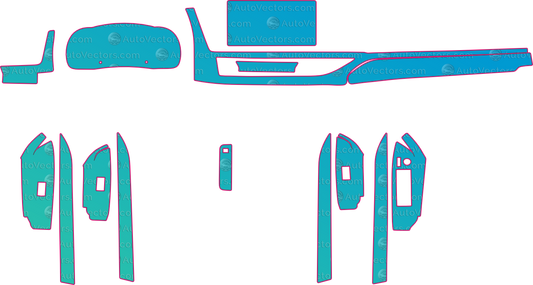 Toyota Highlander XU50 Ver2 (From 2017) SUV Interior – interior pre-cut PPF pattern templates, instant digital download vector cut files (CDR, AI, PDF, SVG)