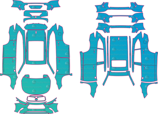Toyota Highlander Hybrid Platinum (From 2026) SUV pre-cut PPF pattern layout