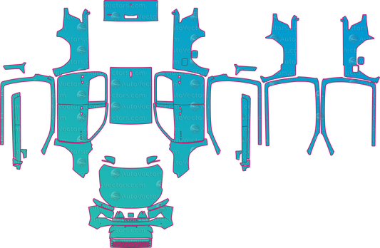 Toyota Hilux Base (From 2026) Pickup pre-cut PPF pattern layout