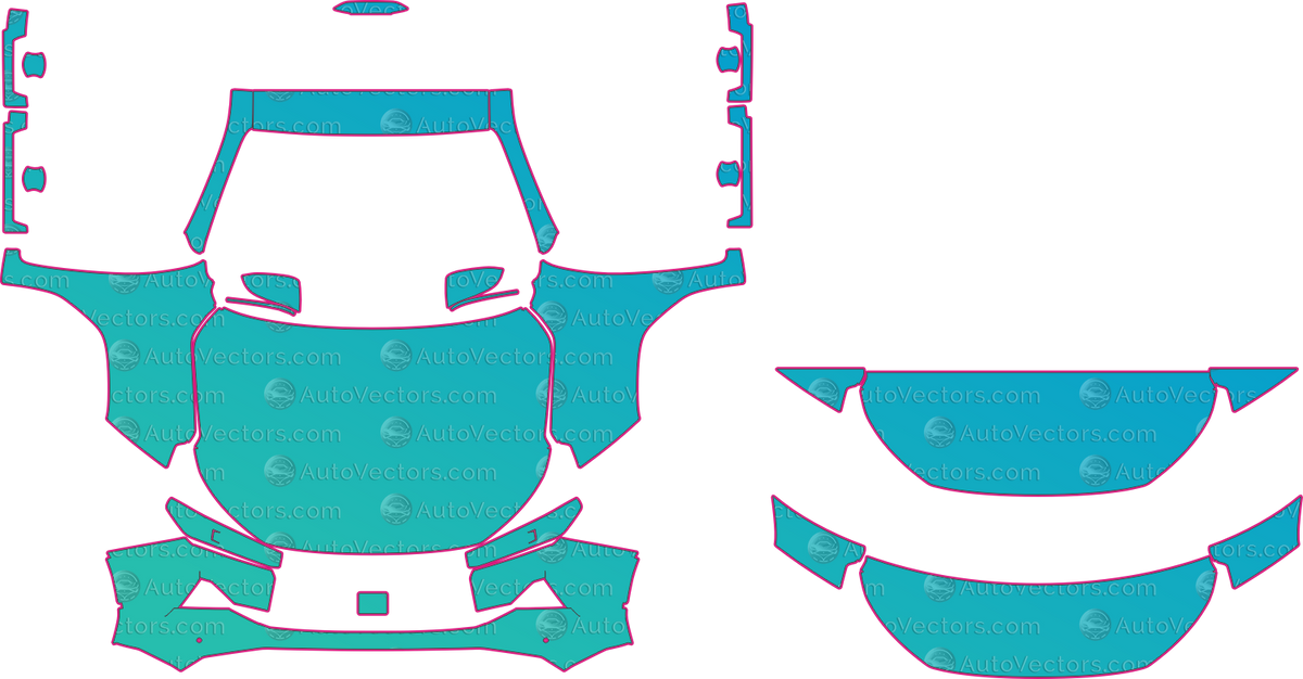 Toyota Hilux Chassis WorkMate Double Cab (From 2026) Pickup pre-cut PPF pattern layout