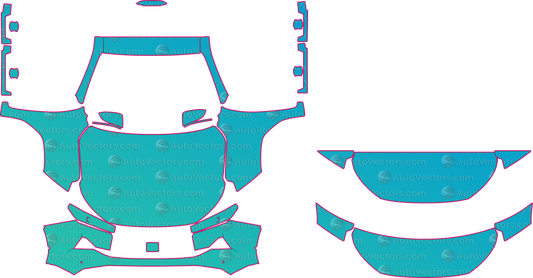 Toyota Hilux Chassis WorkMate Double Cab (From 2026) Pickup pre-cut PPF pattern layout