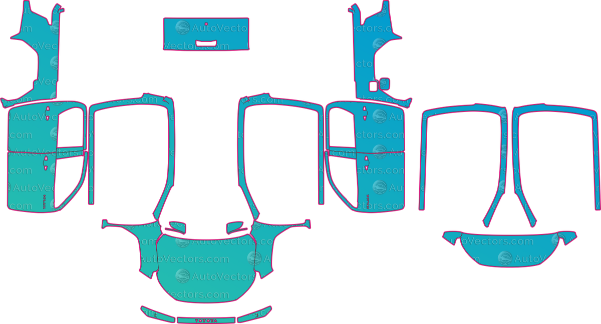 Toyota Hilux Rogue-EU Double Cab (From 2026) Pickup pre-cut PPF pattern layout