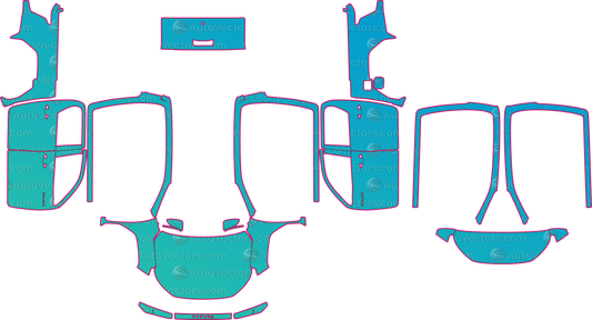 Toyota Hilux Rogue-EU Double Cab (From 2026) Pickup pre-cut PPF pattern layout