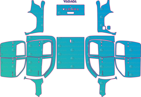 Toyota Hilux SR Dual Cab (From 2026) Pickup pre-cut PPF pattern layout