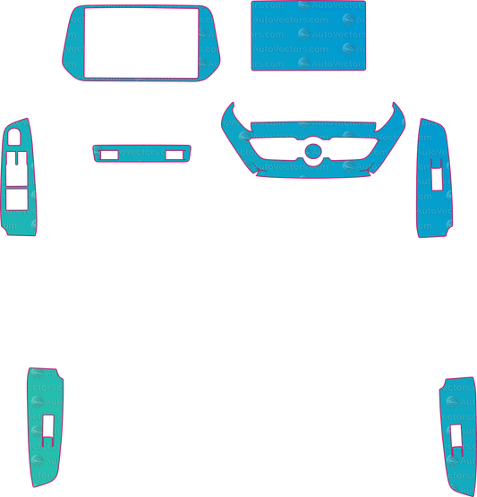 Toyota Hyryder (From 2025) SUV Interior – interior pre-cut PPF pattern templates, instant digital download vector cut files (CDR, AI, PDF, SVG)