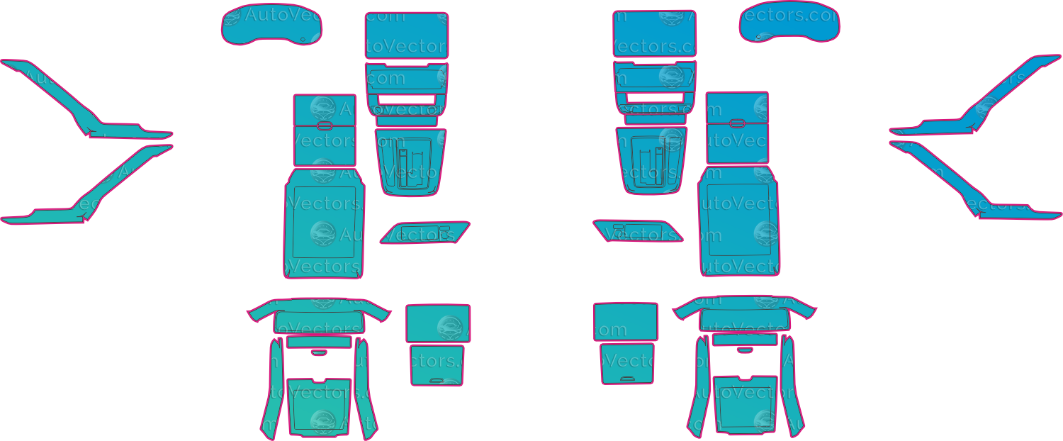 Toyota iNNOVA (From 2025) Interior – interior pre-cut PPF pattern templates, instant digital download vector cut files (CDR, AI, PDF, SVG)
