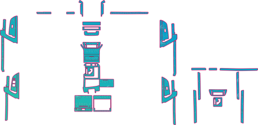 Toyota Land Cruiser J200 Base (From 2016) SUV Interior – interior pre-cut PPF pattern templates, instant digital download vector cut files (CDR, AI, PDF, SVG)