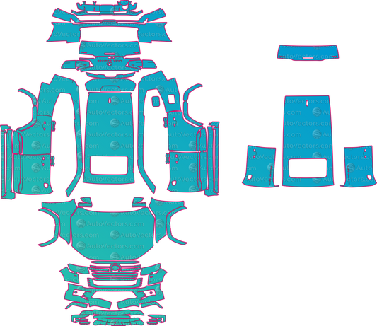 Toyota Land Cruiser LC300 GXR Modellista (From 2023) SUV Pre-Cut PPF Pattern Templates – pre-cut PPF pattern templates, digital download vector files (CDR, AI, PDF, DXF, SVG)