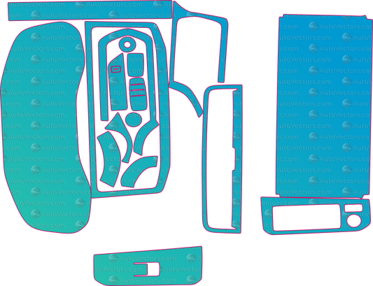 Toyota Land Cruiser LC300 VXR (From 2022) SUV Interior – interior pre-cut PPF pattern templates, instant digital download vector cut files (CDR, AI, PDF, SVG)
