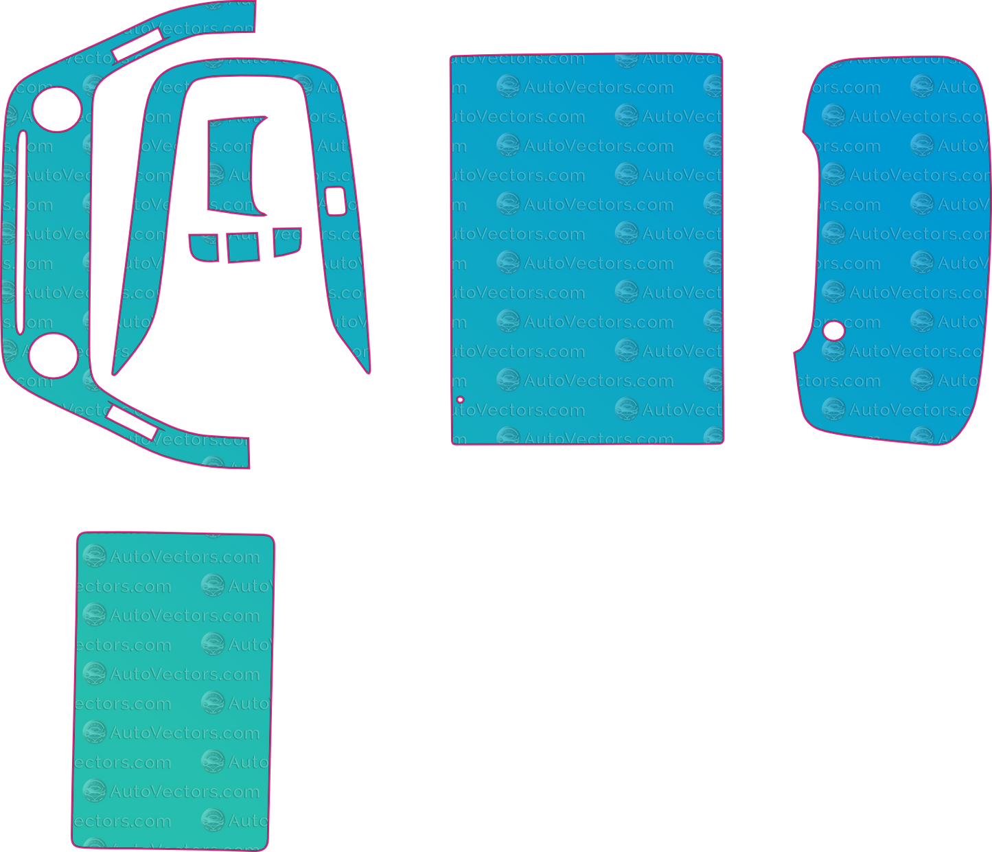 Toyota Levin E210 (From 2019) Sedan Interior – interior pre-cut PPF pattern templates, instant digital download vector cut files (CDR, AI, PDF, SVG)