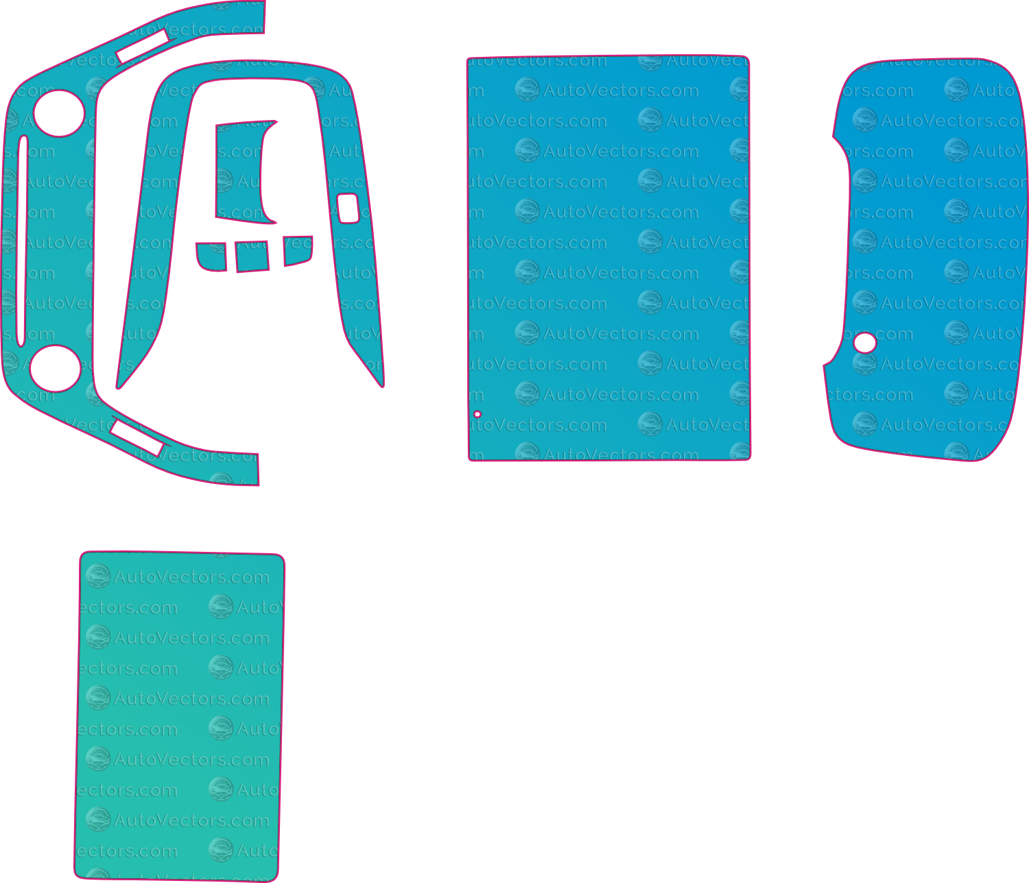Toyota Levin E210 (From 2019) Sedan Interior – interior pre-cut PPF pattern templates, instant digital download vector cut files (CDR, AI, PDF, SVG)