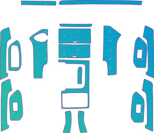 Toyota Prado J150 Base (From 2014) SUV Interior – interior pre-cut PPF pattern templates, instant digital download vector cut files (CDR, AI, PDF, SVG)
