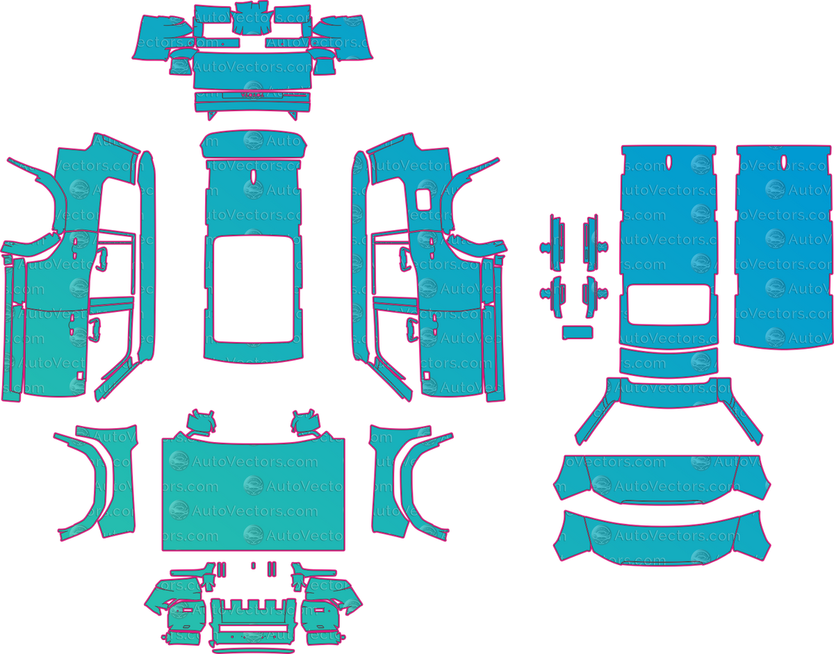 Toyota Prado VX (From 2026) SUV pre-cut PPF pattern layout
