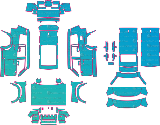 Toyota Prado VX (From 2026) SUV pre-cut PPF pattern layout