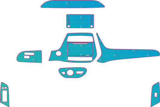Toyota Prius XW50 Base (From 2021) Interior – interior pre-cut PPF pattern templates, instant digital download vector cut files (CDR, AI, PDF, SVG)