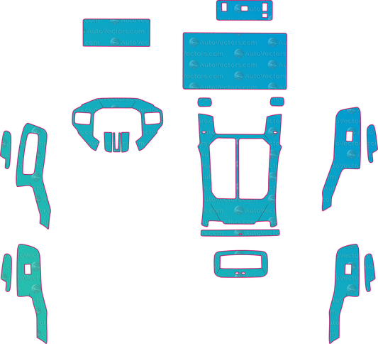 Toyota RAV4 Base (From 2026) SUV Interior – interior pre-cut PPF pattern templates, instant digital download vector cut files (CDR, AI, PDF, SVG)