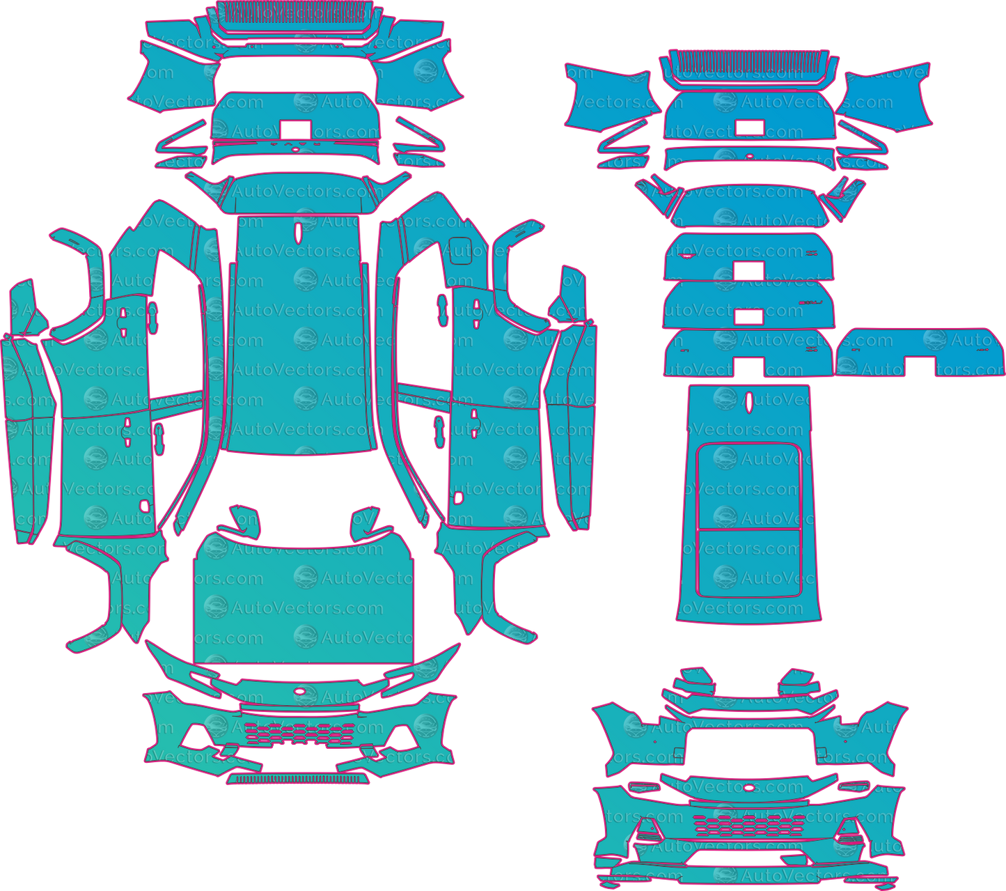 Toyota RAV4 Base (From 2026) SUV Pre-Cut PPF Pattern Templates – pre-cut PPF pattern templates, digital download vector files (CDR, AI, PDF, DXF, SVG)