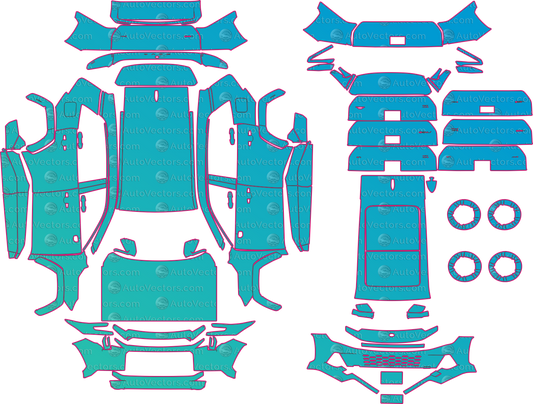 Toyota RAV4 China Version (From 2026) SUV Pre-Cut PPF Pattern Templates – pre-cut PPF pattern templates, digital download vector files (CDR, AI, PDF, DXF, SVG)