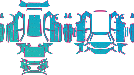 Toyota RAV4 GR Sport - Plug-in Hybrid (From 2026) SUV – pre-cut PPF pattern templates, instant digital download vector cut files (CDR, AI, PDF, SVG)