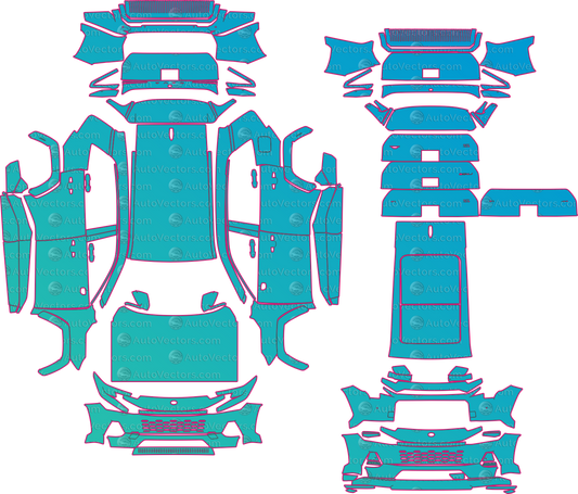 Toyota RAV4 SE (From 2026) SUV Pre-Cut PPF Pattern Templates – pre-cut PPF pattern templates, digital download vector files (CDR, AI, PDF, DXF, SVG)