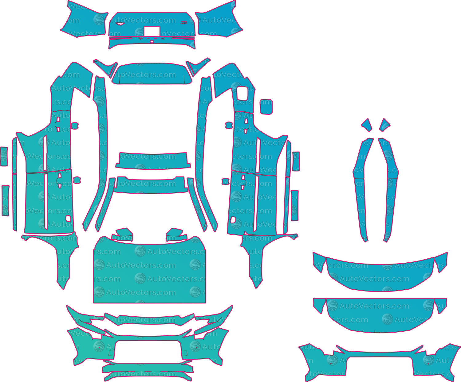 Toyota RAV4 Woodland (From 2026) SUV – pre-cut PPF pattern templates, instant digital download vector cut files (CDR, AI, PDF, SVG)