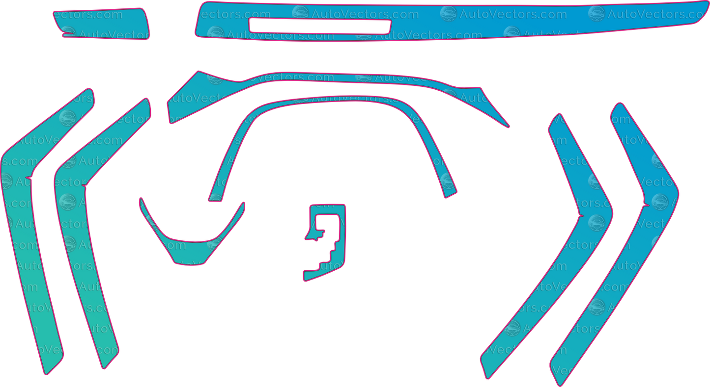 Toyota RAV4 XA40 Base (From 2016) SUV Interior – interior pre-cut PPF pattern templates, instant digital download vector cut files (CDR, AI, PDF, SVG)