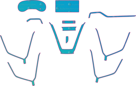 Toyota RAV4 XA50 Base (From 2020) SUV Interior – interior pre-cut PPF pattern templates, instant digital download vector cut files (CDR, AI, PDF, SVG)