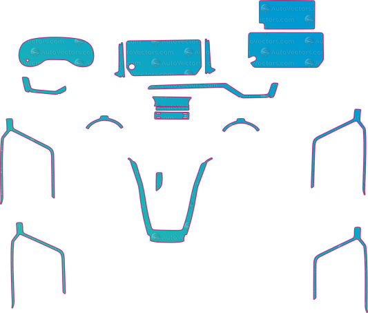 Toyota RAV4 XA50 Base (From 2024) SUV Interior – interior pre-cut PPF pattern templates, instant digital download vector cut files (CDR, AI, PDF, SVG)