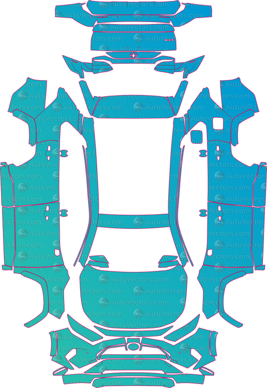 Toyota RAV4 XA50 Dynamic (From 2019) SUV – pre-cut PPF pattern templates, instant digital download vector cut files (CDR, AI, PDF, SVG)