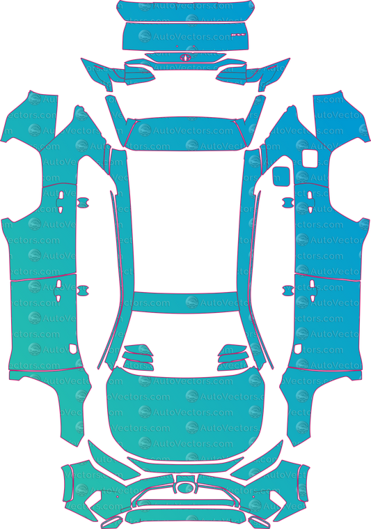 Toyota RAV4 XA50 Excel-Design-Icon (From 2019) SUV – pre-cut PPF pattern templates, instant digital download vector cut files (CDR, AI, PDF, SVG)