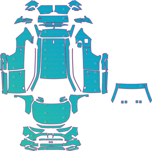 Toyota RAV4 XA50 Modelista (From 2023) SUV – pre-cut PPF pattern templates, instant digital download vector cut files (CDR, AI, PDF, SVG)