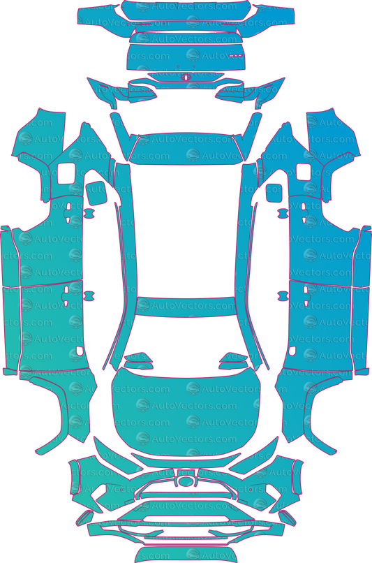 Toyota RAV4 XA50 Plug-in Hybrid (From 2020) SUV – pre-cut PPF pattern templates, instant digital download vector cut files (CDR, AI, PDF, SVG)