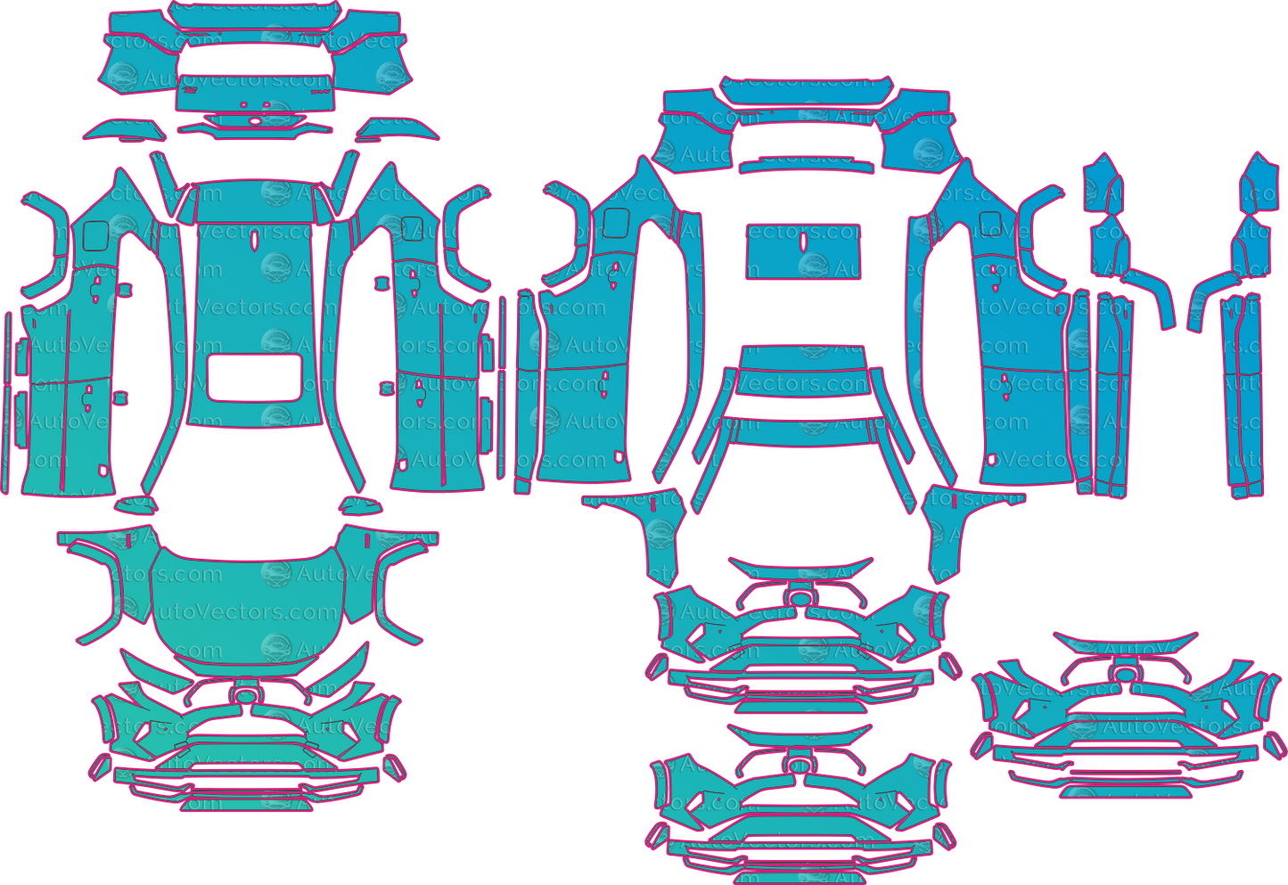 Toyota RAV4 XA50 XSE Plug-in Hybrid (From 2025) SUV – pre-cut PPF pattern templates, instant digital download vector cut files (CDR, AI, PDF, SVG)