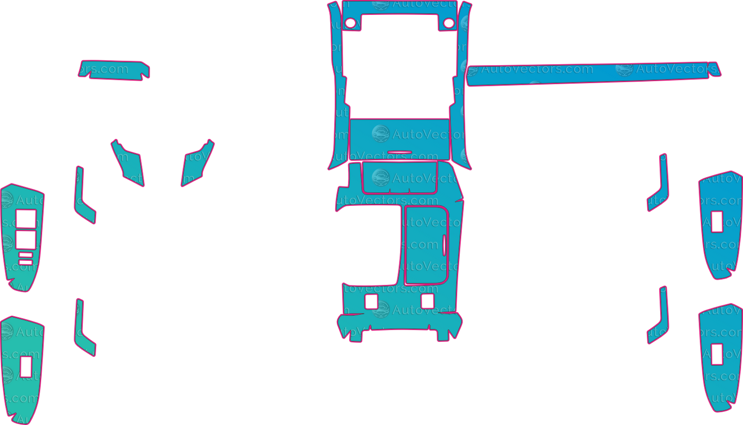 Toyota Reiz Base (From 2010) Interior – interior pre-cut PPF pattern templates, instant digital download vector cut files (CDR, AI, PDF, SVG)