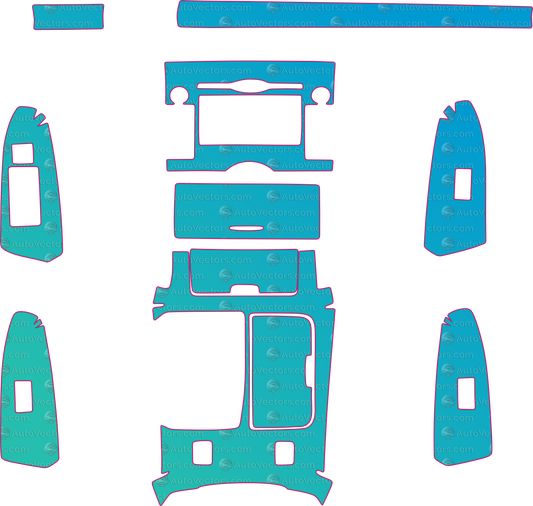 Toyota Reiz GRX130 Base (From 2016) Sedan Interior – interior pre-cut PPF pattern templates, instant digital download vector cut files (CDR, AI, PDF, SVG)