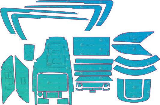 Toyota Runner (From 2022) Interior – interior pre-cut PPF pattern templates, instant digital download vector cut files (CDR, AI, PDF, SVG)