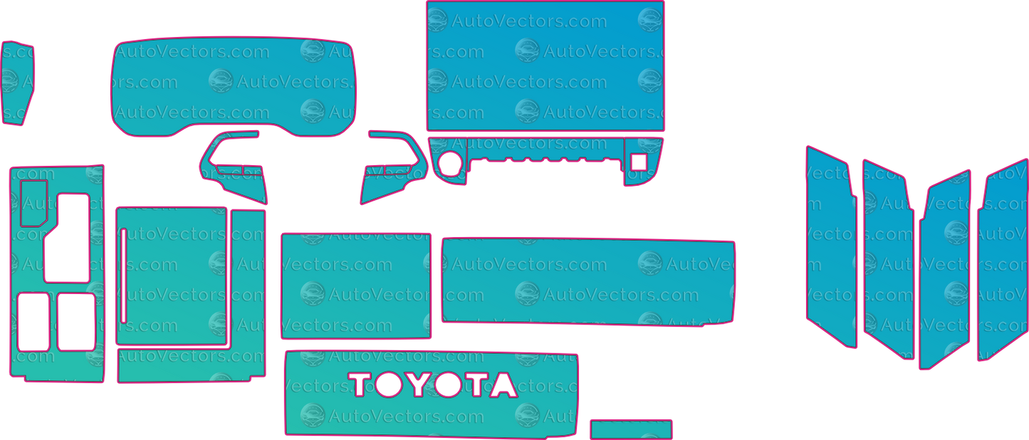 Toyota Sequoia XK80 CAPSTONE (From 2023) SUV Interior – interior pre-cut PPF pattern templates, instant digital download vector cut files (CDR, AI, PDF, SVG)