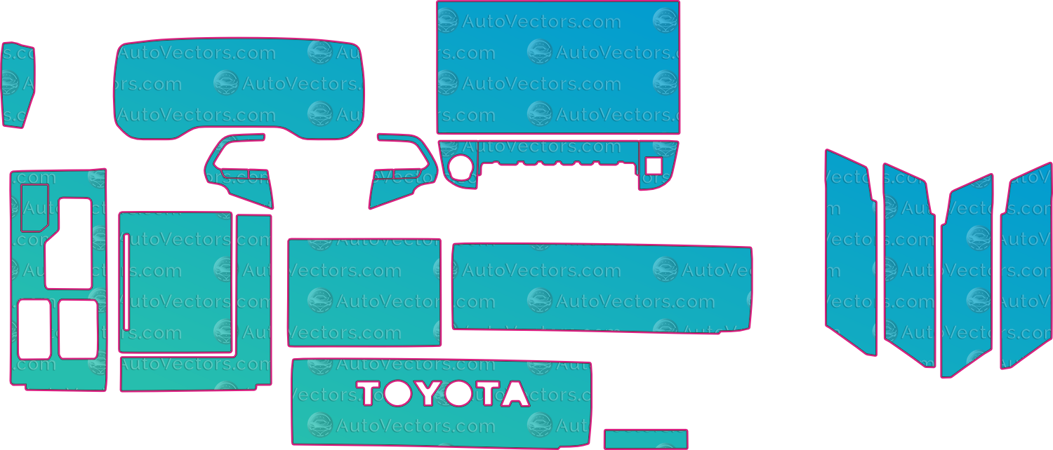 Toyota Sequoia XK80 CAPSTONE (From 2023) SUV Interior – interior pre-cut PPF pattern templates, instant digital download vector cut files (CDR, AI, PDF, SVG)