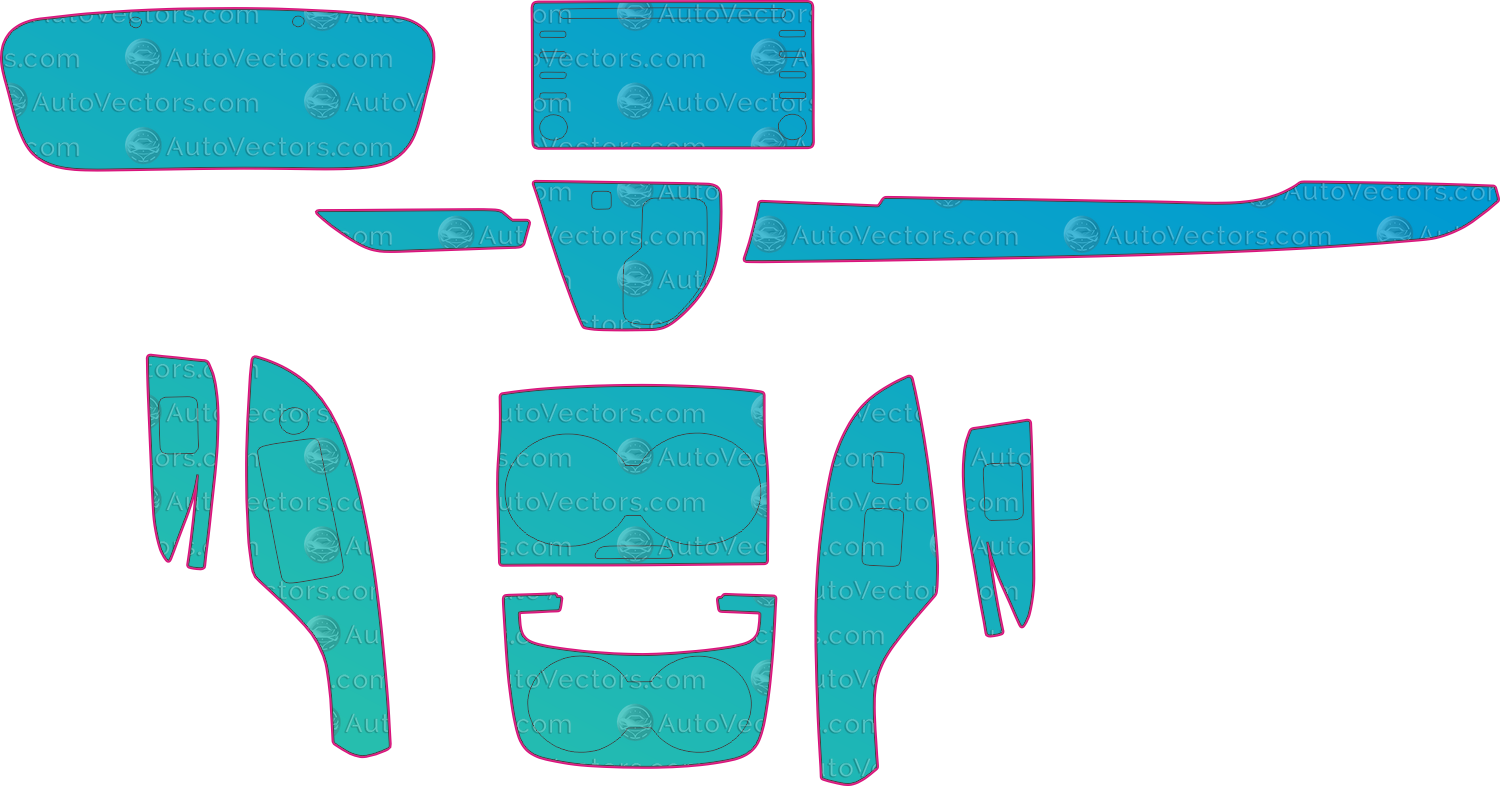 Toyota SERENA (From 2018) Interior – interior pre-cut PPF pattern templates, instant digital download vector cut files (CDR, AI, PDF, SVG)