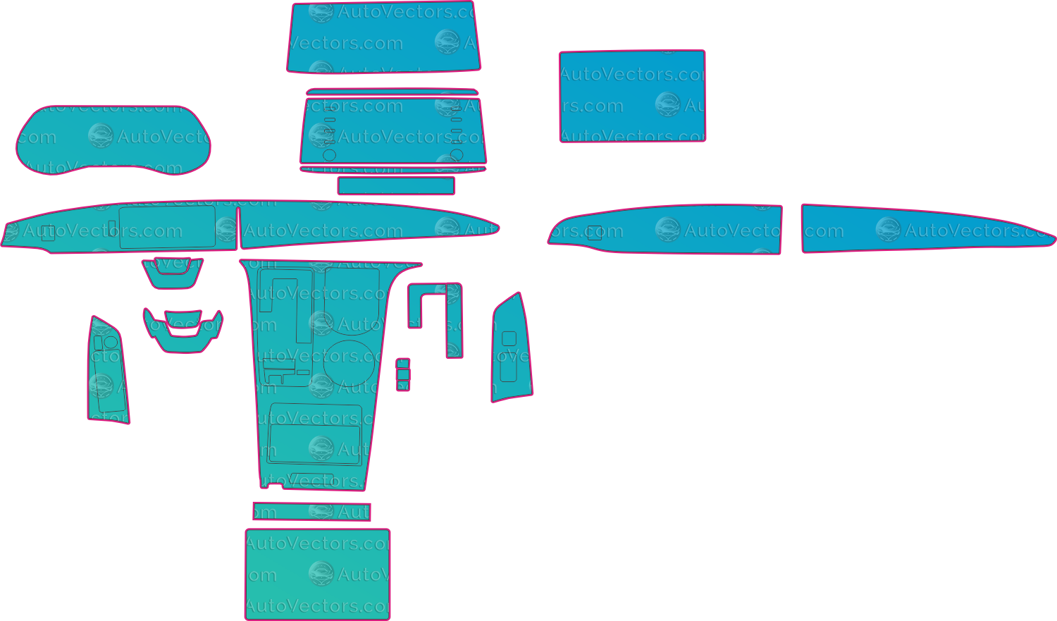 Toyota Serena (From 2022) Interior – interior pre-cut PPF pattern templates, instant digital download vector cut files (CDR, AI, PDF, SVG)
