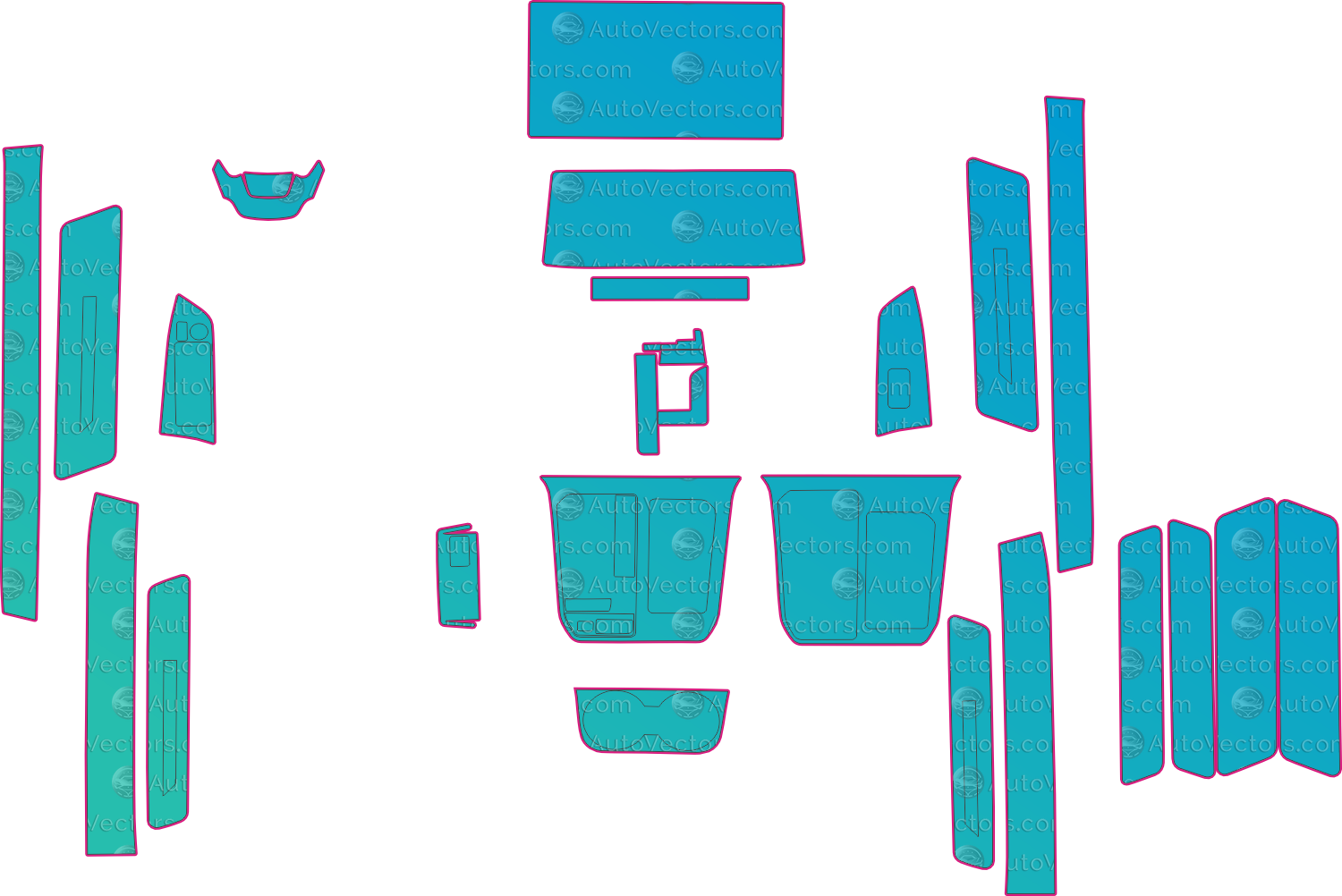Toyota SERENA (From 2026) Interior – interior pre-cut PPF pattern templates, instant digital download vector cut files (CDR, AI, PDF, SVG)