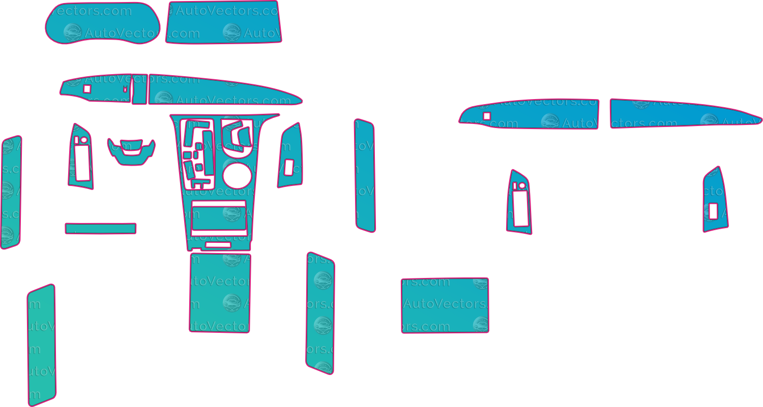 Toyota Sienna Base (From 2022) Van Interior – interior pre-cut PPF pattern templates, instant digital download vector cut files (CDR, AI, PDF, SVG)