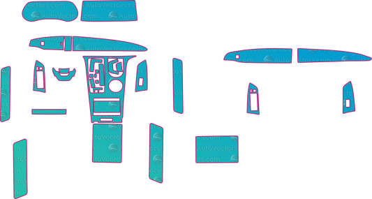 Toyota Sienna Base (From 2022) Van Interior – interior pre-cut PPF pattern templates, instant digital download vector cut files (CDR, AI, PDF, SVG)