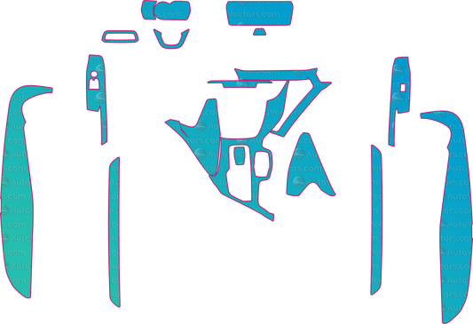 Toyota Supra A90 Base (From 2021) Coupe Interior – interior pre-cut PPF pattern templates, instant digital download vector cut files (CDR, AI, PDF, SVG)